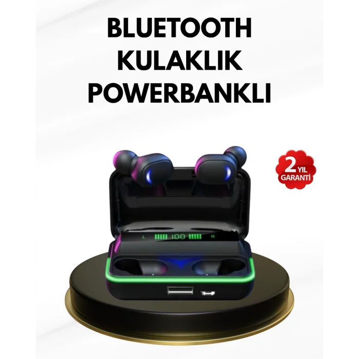 E10 Kablosuz Bluetooth Kulaklık – 3D Ses, Powerbank Şarj Kutusu
