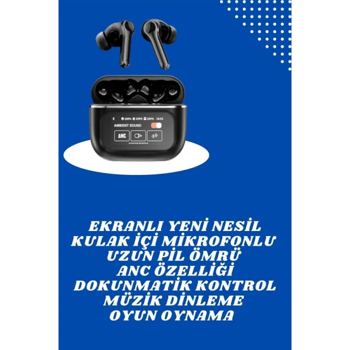 Ekranlı Yeni Nesil Pro Kulaklık ve Akıllı Saat Kampanyası Kulak İçi Mikrofonlu