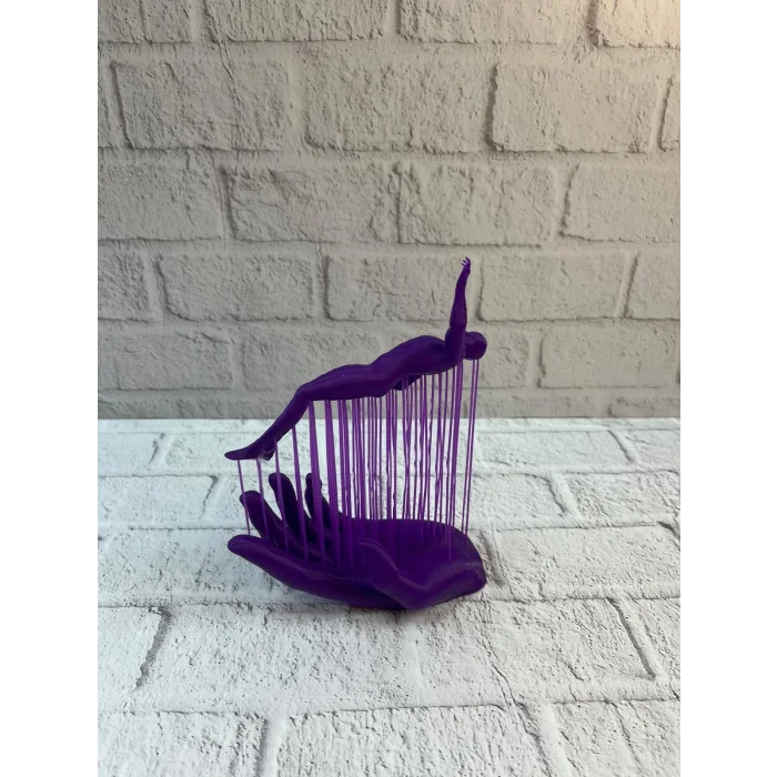 El İnsan Figürü Mor Modern Sanatsal Biblo Soyut Tasarım Salon ve Ofis Dekoru