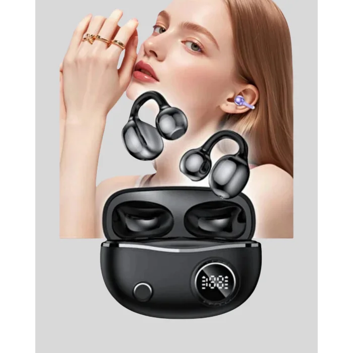 Ergonomik Klipsli Kablosuz Kulaklık – 30 Saat Pil ve Dokunmatik Kontrol Özelliği