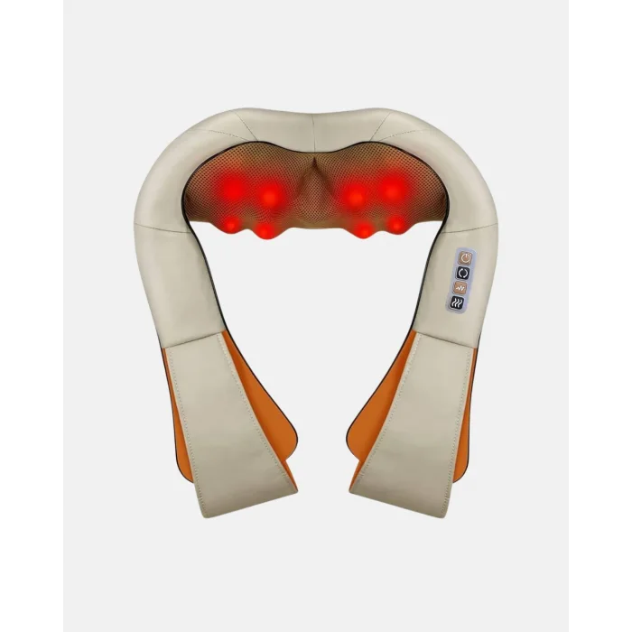 Ergonomik Ovmalı Masaj Aleti – Isıtmalı, Yoğurmalı, Boyun ve Bel Rahatlatıcı Masaj Makinesi
