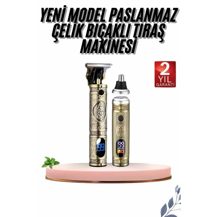 Erkeklere Özel 3 Başlıklı Tıraş Makinesi Saç Sakal Ense Kulak Tıraşına Uygun