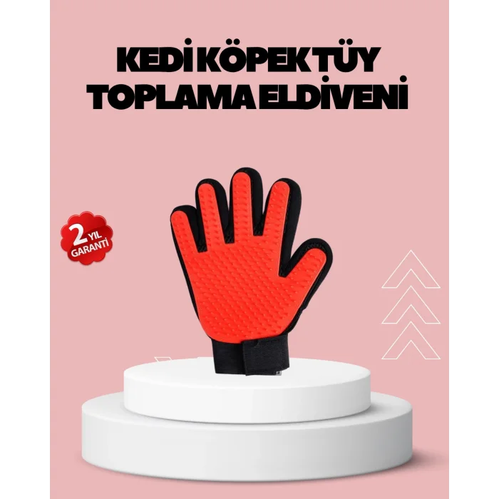 Evcil Hayvanlar İçin Tüy Dökülme Önleyici Eldiven – Masaj ve Temizlik İçin Yumuşak Silikon Uçlu