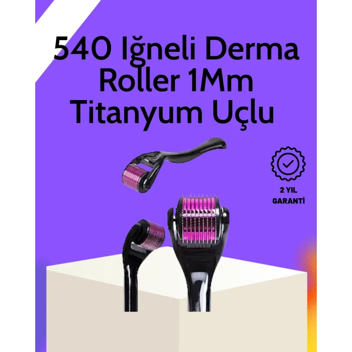 Evde Güvenli Kullanım İçin Titanyum Derma Roller – Siyah Saplı