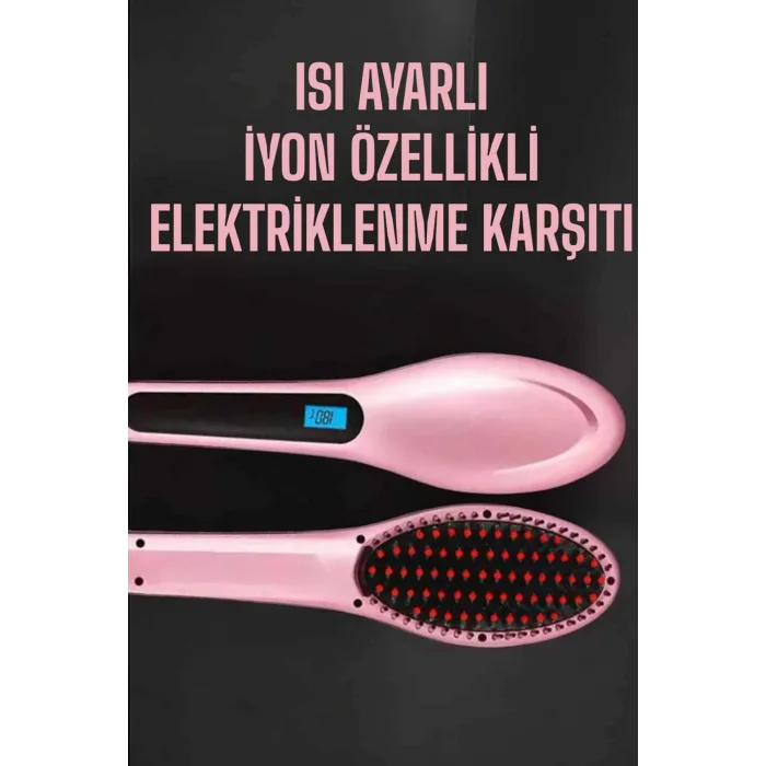 Fön Tarağı Saç Düzleştirici Sıkı Dişli Isı Ayarlı Elektriklenme Karşıtı
