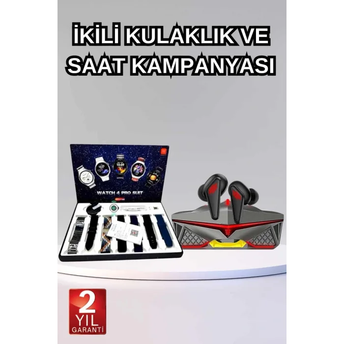Gamer Oyuncu Seti Bluetooth Kulaklık Ucuz Kaliteli Yeni Nesil Akıllı Saat