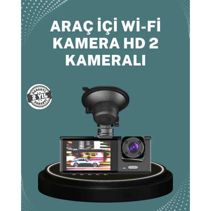 Gece Görüşlü DVR 3 Lensli Araç İçi Sürüş Kamerası Video Kaydedici