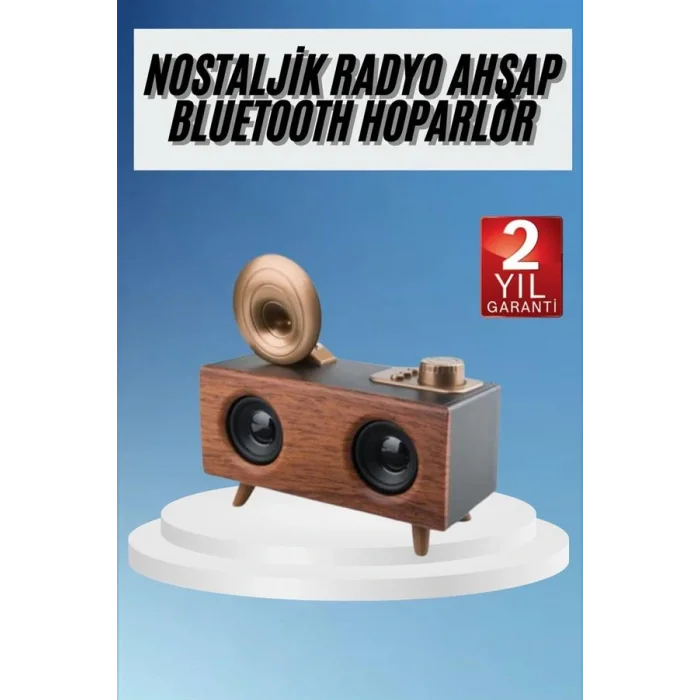Gramafon Radyo Bluetooth Hoparlör Nostaljik Radyo FM Radyo