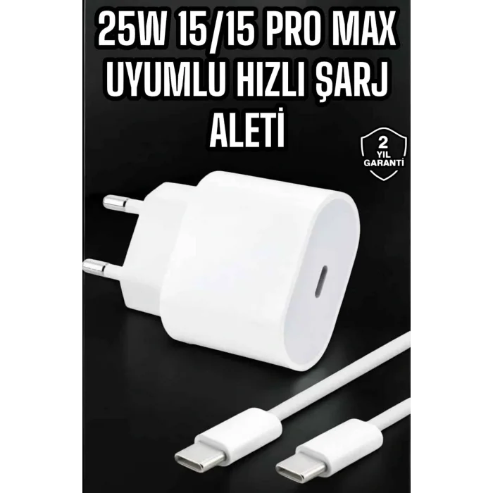 Güç Adaptörü ve Kablosu Şarj Aleti 15/15 Pro Max Uyumlu Hızlı Şarj