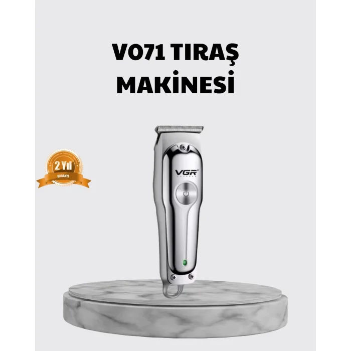 Gümüş Desenli Şarjlı Tıraş Makinesi – 120 Dakika Çalışma Süresi, 3 Başlıklı