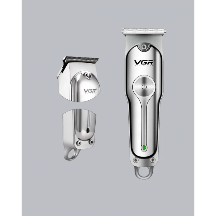 Gümüş Desenli Şarjlı Tıraş Makinesi – 120 Dakika Çalışma Süresi, 3 Başlıklı