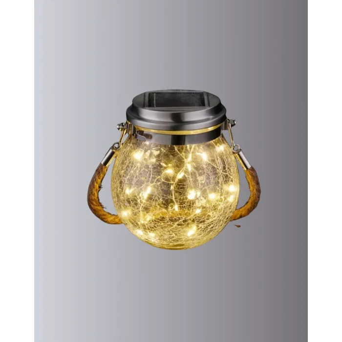 Güneş Enerjili Cam Sarkıt Bahçe Balkon Teras Aydınlatma 30 LED