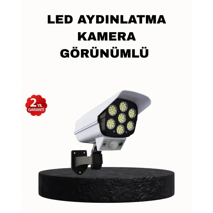 Güneş Enerjili Güvenlik Işığı Dış Mekan 5 Eksen Ayarlı ve PIR Hareket Sensörlü