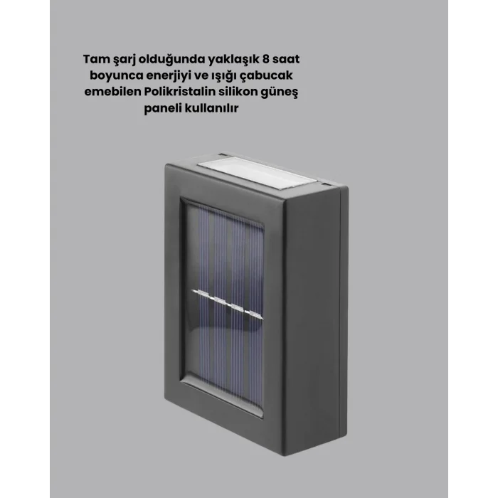 Güneş Enerjili Su Geçirmez LED Duvar Lambası