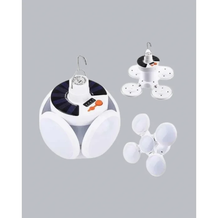 Güneş Enerjili ve USB Şarjlı LED Kamp Lambası – 5 Farklı Işık Modlu, Askılı Tasarım