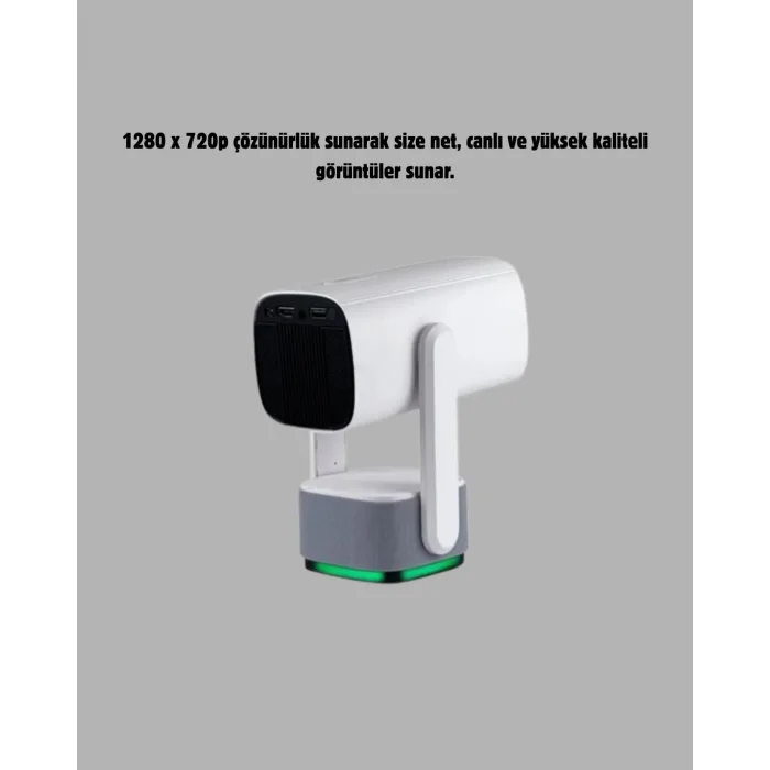 HD 720p Projeksiyon Cihazı – Geniş Ekran, 10.000 Saat Ampul Ömrü, Ev Sineması Deneyimi