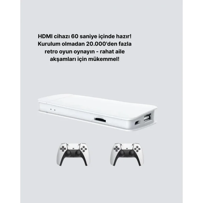 HDMI ve Kablosuz Kontrolcülü 20.000 Oyunlu Retro Oyun Konsolu