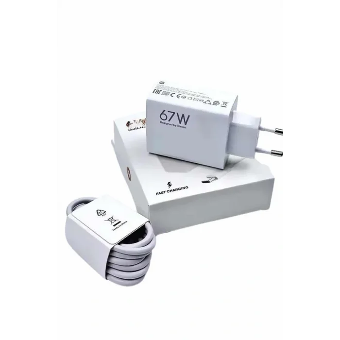 Hızlı Şarj Aleti Adaptörü Kablo Seti 67W Uzun Ömürlü Beyaz