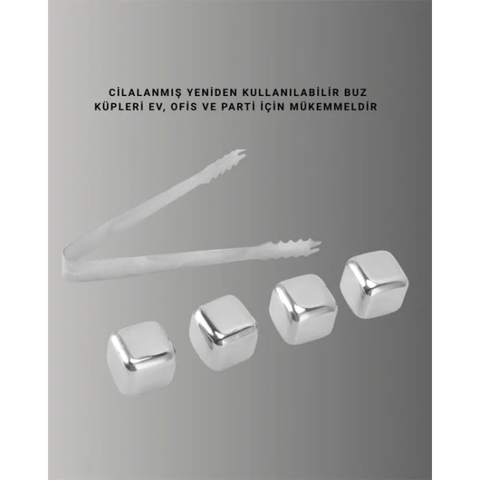 Hızlı Soğutma Özellikli Paslanmaz Metal Buz Küpü Takımı
