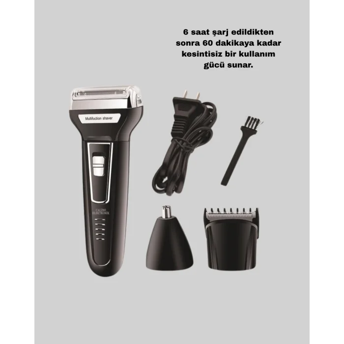 İnsua Erkek Bakım Seti – 3 Başlıklı Şarjlı Tıraş Makinesi, 60 Dakika Kablosuz Kullanım