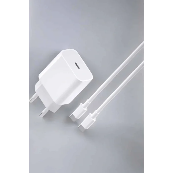 İOS Uyumlu Type-C Girişli Hızlı Şarj 15/15 Pro Max Adaptör ve Kablosu