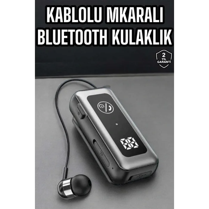 Kablolu Bluetooth Kulaklık Kulak İçi Stereo Mikrofonlu Dijital Göstergeli