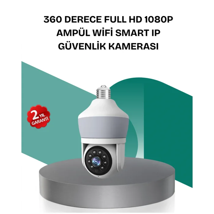 Kablosuz 360° Döner Başlıklı Full HD Güvenlik Kamerası