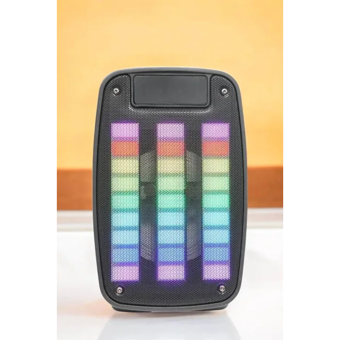 Kablosuz Bluetooth Hoparlör Taşınabilir 6.5 inç LED Işık Kareoke