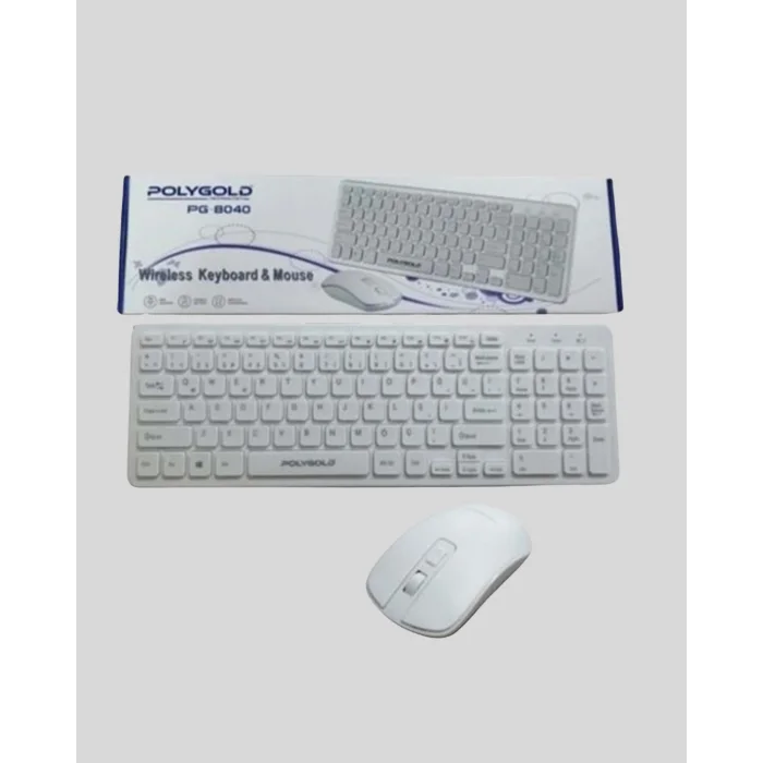 Kablosuz Klavye Mouse Seti Beyaz Q Klavye Tüm Cihazlara Uyumlu