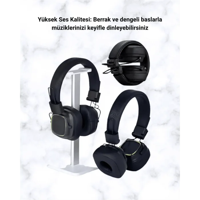 Kablosuz RGB Işıklı Katlanabilir Bluetooth Kulak Üstü Kulaklık