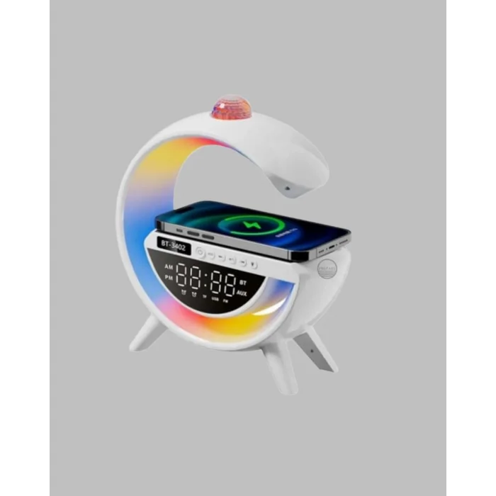 Kablosuz Şarjlı Dijital Saat RGB Işıklı Bluetooth Hoparlör Çok Fonksiyonlu