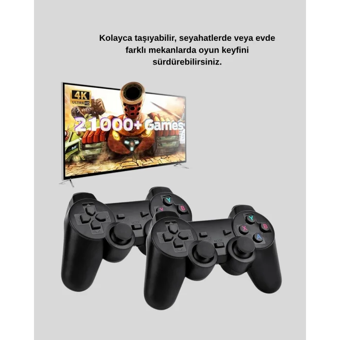 Kablosuz Taşınabilir Oyun Konsolu 2.4G TV Bağlantılı Kompakt Tasarım