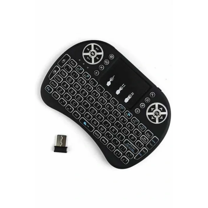 Kablosuz Türkçe Q Klavye RGB Işıklı Televizyon Ps3 Dokunmatik Mouse