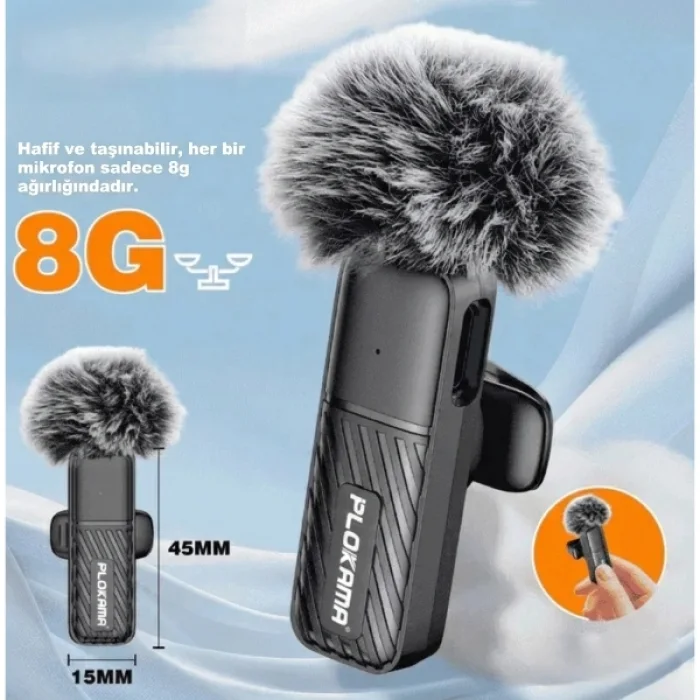 Kablosuz Type-C Yaka Mikrofonu