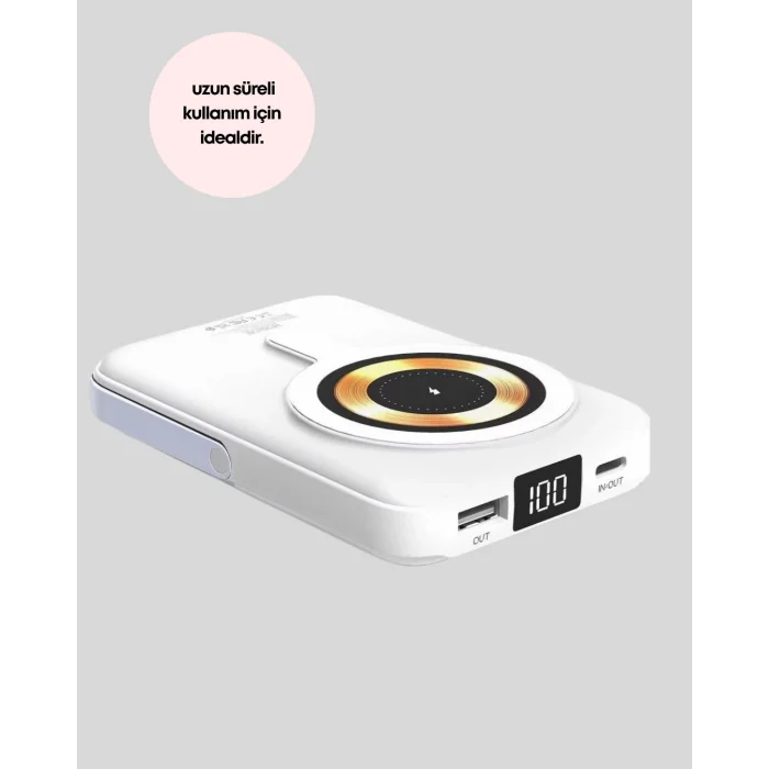Kablosuz ve Kablolu Şarj Destekli Taşınabilir Powerbank