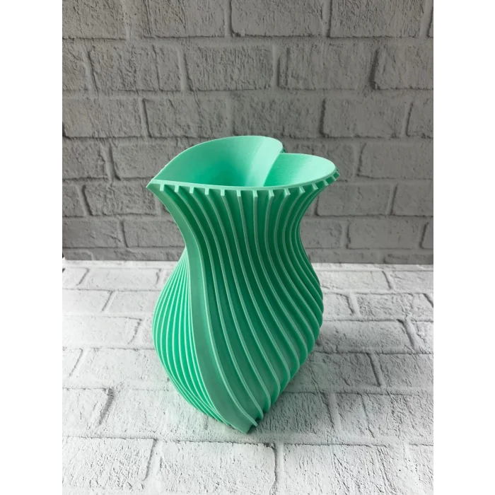 Kalpli Turkuaz Dekoratif Vazo 24 cm Modern Şık Tasarım