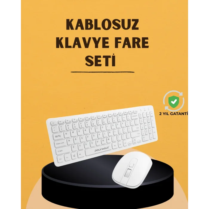 Klavye Mouse Seti Sessiz Kablosuz Türkçe TV  PC Uyumlu