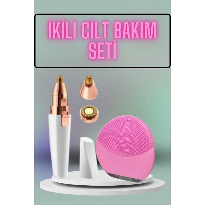 Kulak Burun ve Yüz Epilasyon Aleti ve Yüz Masaj Aleti İkili Cilt Bakım Seti