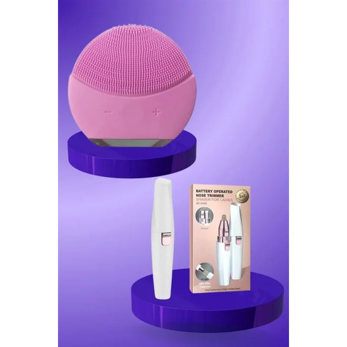 Kulak Burun ve Yüz Epilasyon Aleti ve Yüz Masaj Aleti İkili Cilt Bakım Seti