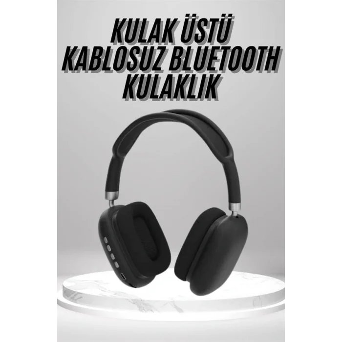 Kulak Üstü Kablosuz Bluetooth Kulaklık Yumuşak Süngerli SD Kart Girişli