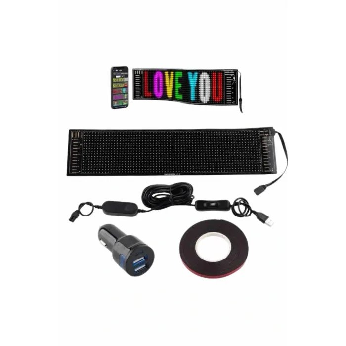 LED Matrix Panel RGB Ekran Kumandalı Araç Camına Uygun