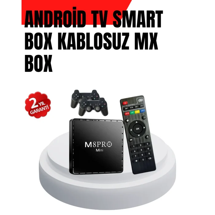 M8Pro 2GB RAM + 64GB Retro Oyunlu TV Box