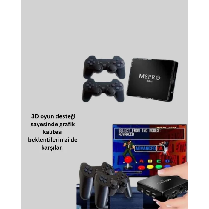 M8Pro 2GB RAM + 64GB Retro Oyunlu TV Box