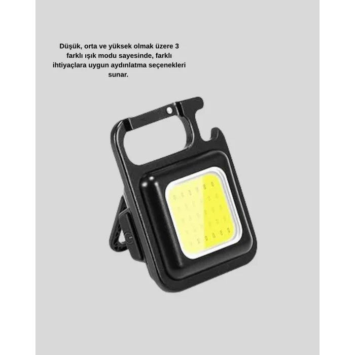 Mini 800 Lümen LED El Feneri – USB Şarjlı, 3 Kademeli Işık, Şişe Açacaklı Taşınabilir Tasarım