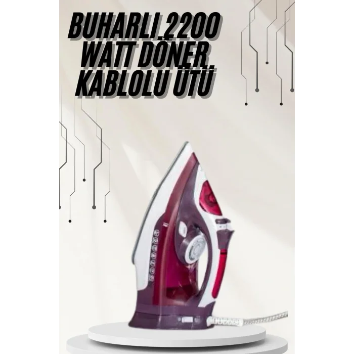 Modern Tasarım 2200W Dayanıklı Buharlı Seramik Kaplama Ütü