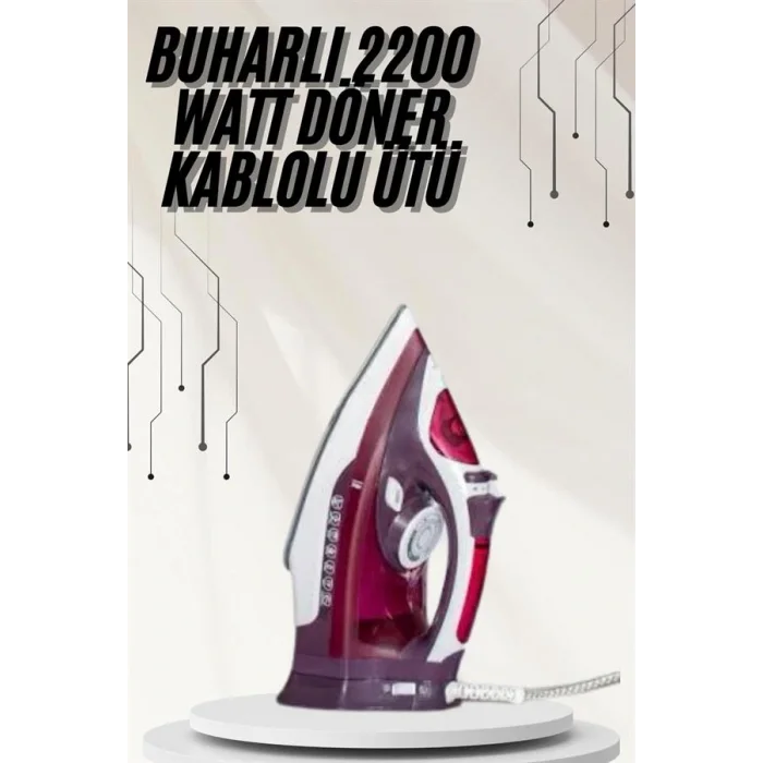 Modern Tasarım 2200W Dayanıklı Buharlı Seramik Kaplama Ütü