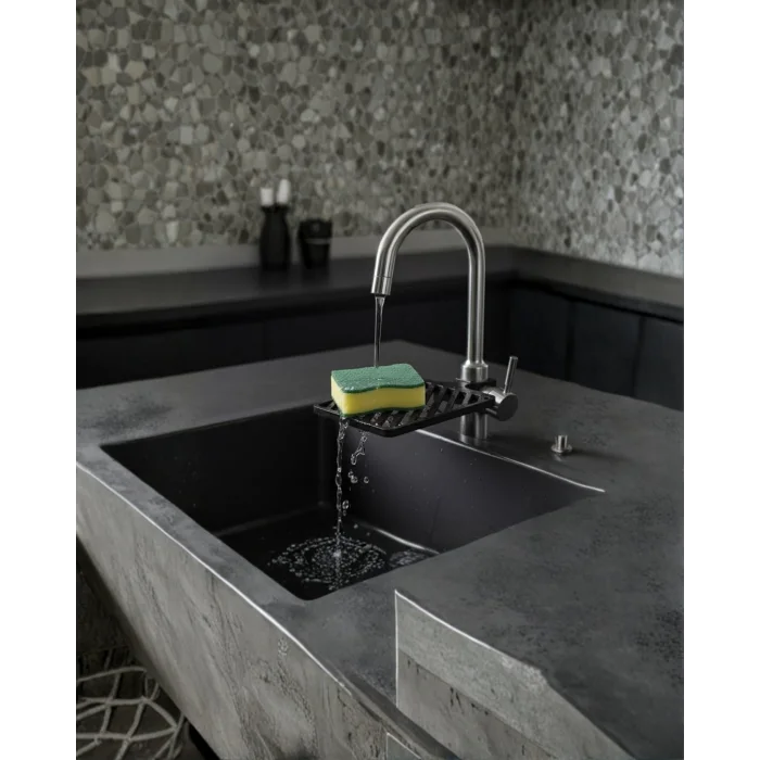 Musluğa Monte Sünger Organizeri Hijyenik Drenajlı Pratik Tasarım