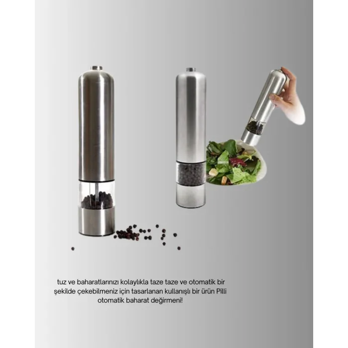 Otomatik Baharat Değirmeni Paslanmaz Gövde Ergonomik Tasarım