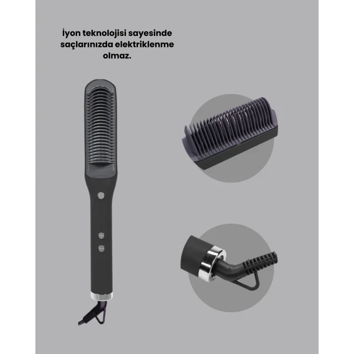 Otomatik Kapanmalı Saç Düzleştirici Tarak Elektriklenme Önleyici