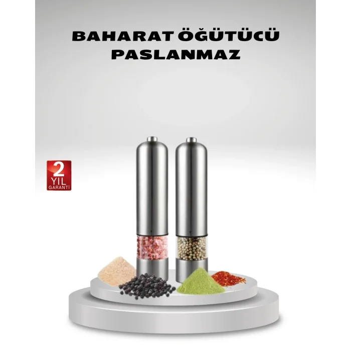 Otomatik Pilli Tuz ve Karabiber Öğütücü Seti